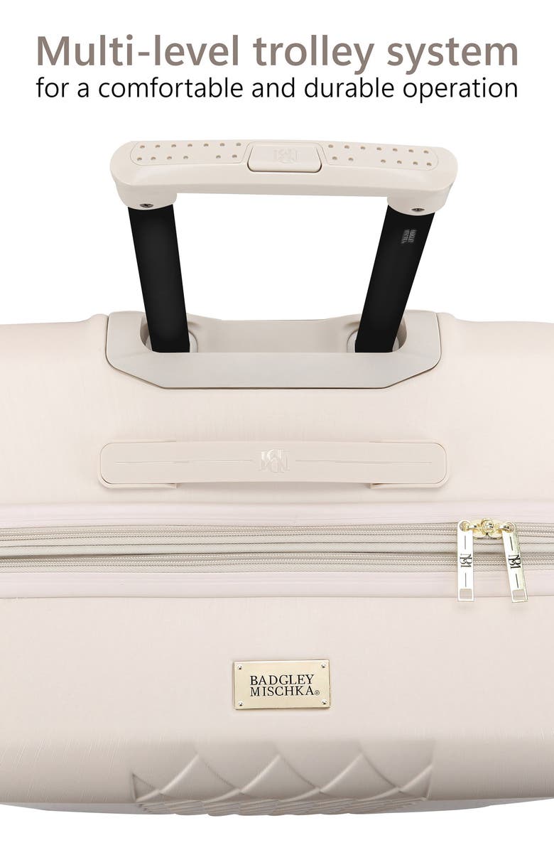 Badgley Mischka Collection Three-Piece Diamond Hardside Spinner Luggage Set, Alternate, color, Champagne