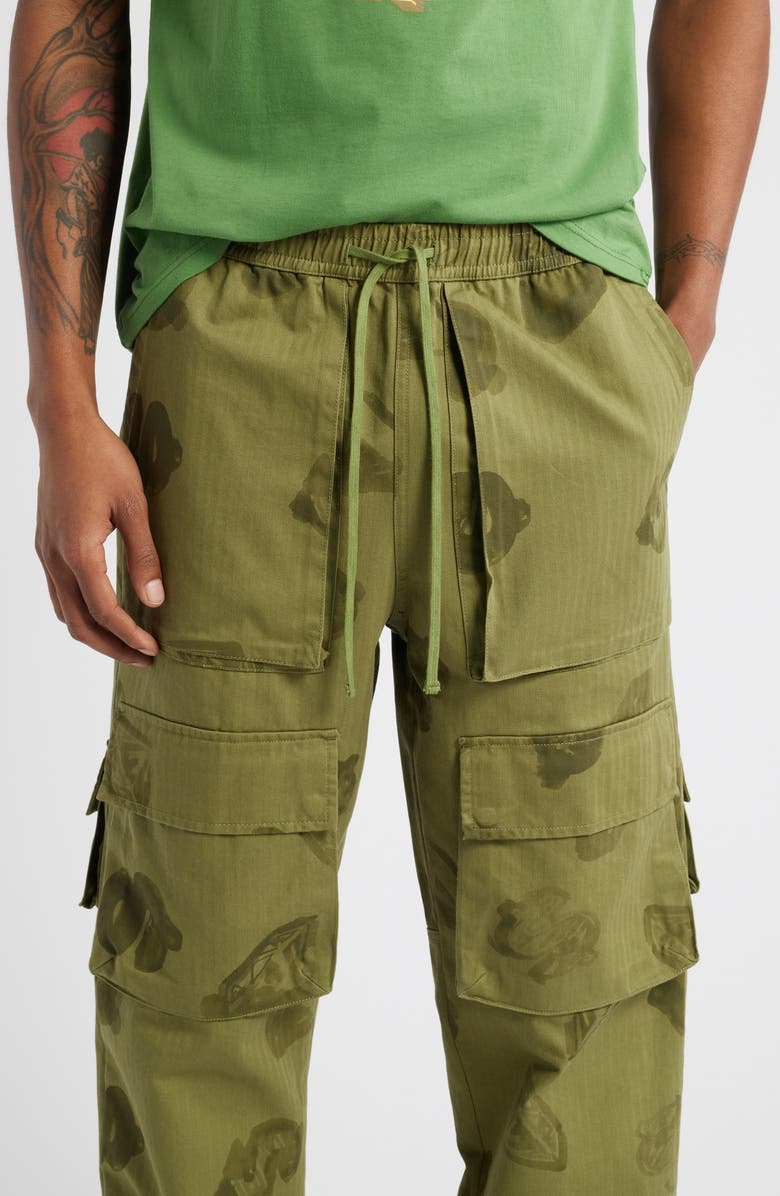 Billionaire Boys Club BB Conceal Cotton Herringbone Cargo Pants, Alternate, color, Loden Green