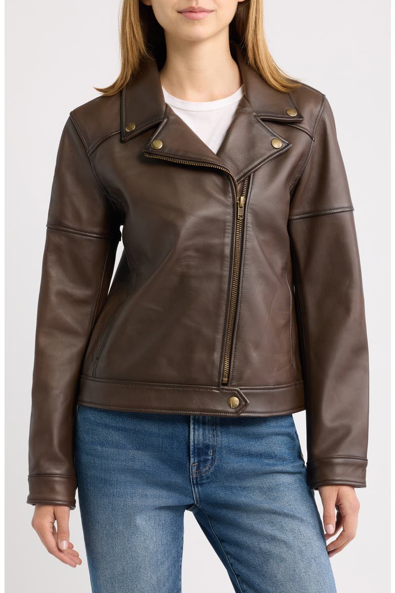 Lamb Leather Jacket, Alternate, color, MOKA TOBACCO