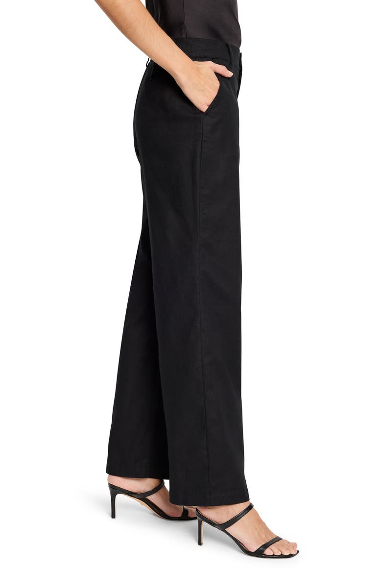 Eliot Cotton & Linen Wide Leg Pants, Alternate, color, BLACK ONYX