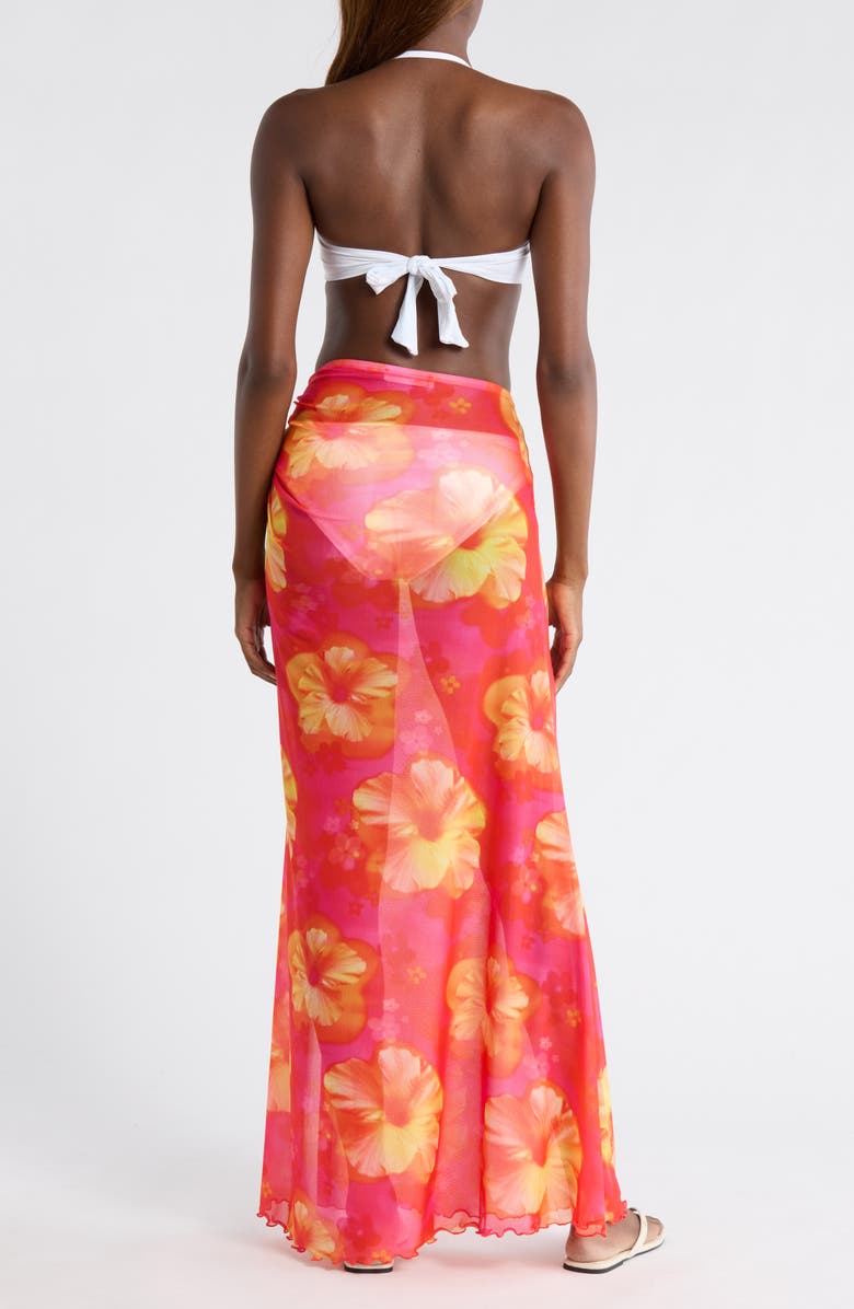 Kulani Kinis Split Mesh Maxi Cover-Up Skirt, Alternate, color, Samba Baby