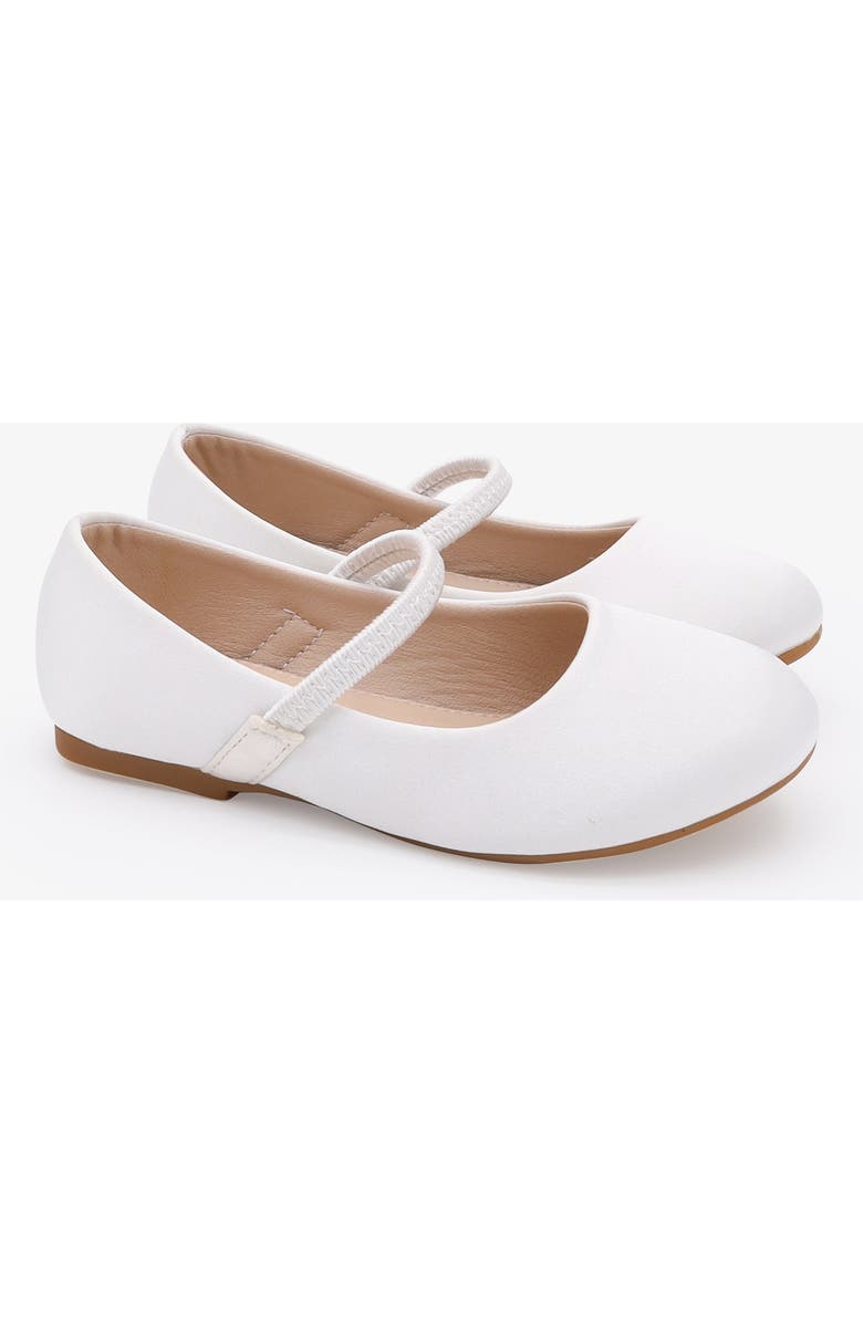 Kailee P Freeman Satin Mary Jane Flats, Main, color, White