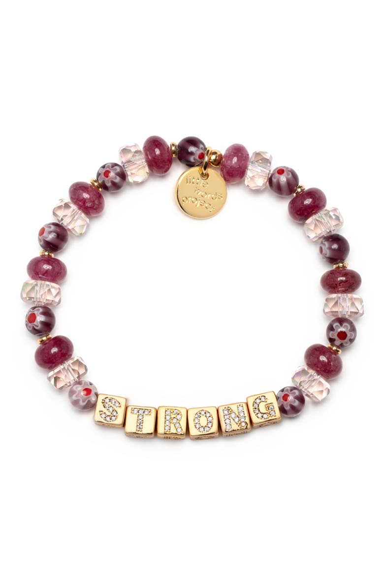Strong Cubic Zirconia Stretch Bracelet, Main, color, GOLD