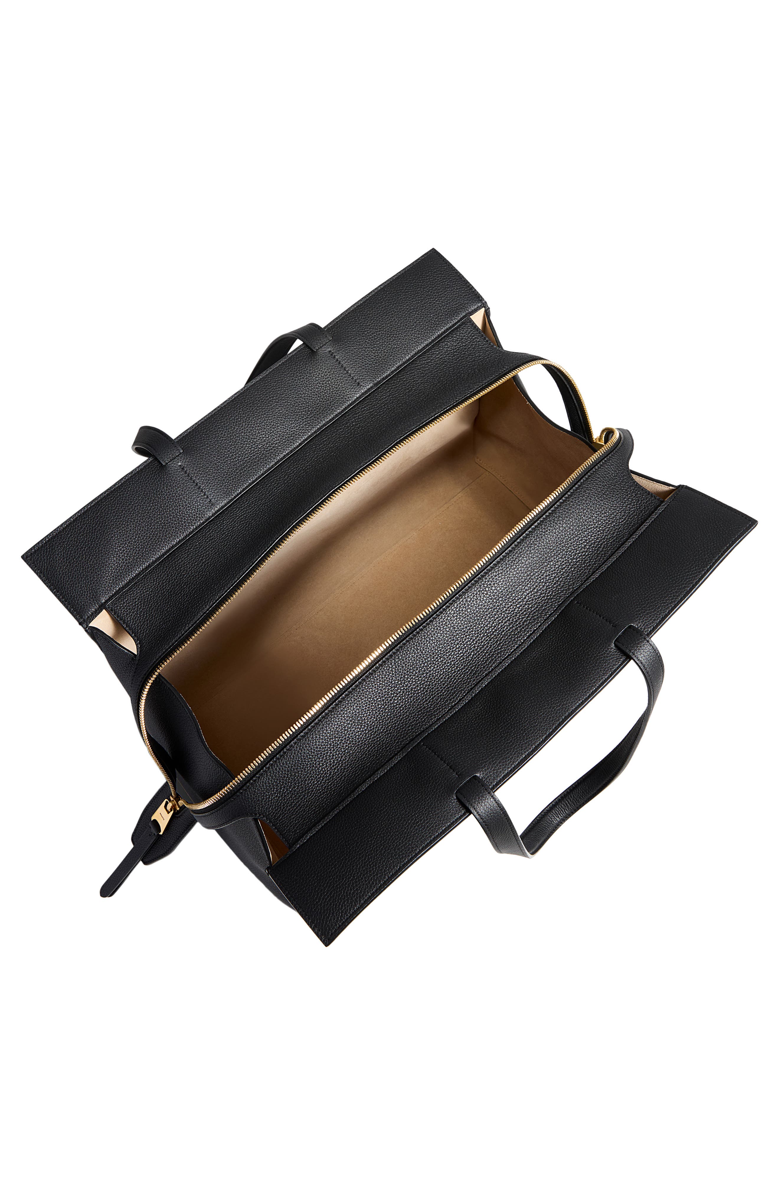 Khaite Crosby Leather Tote, Alternate, color, Black