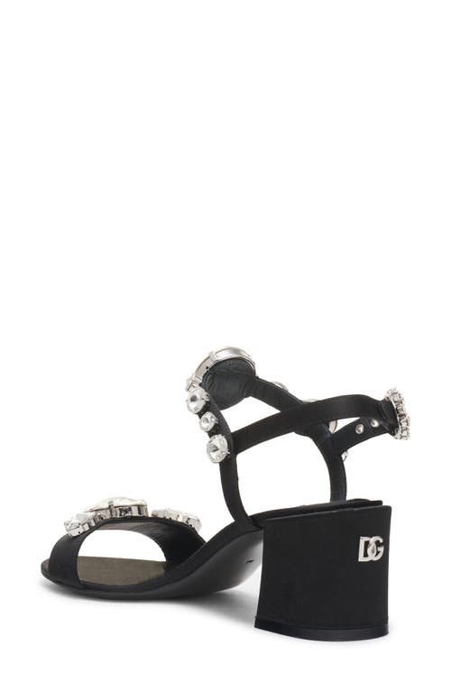 Dolce & Gabbana Satin Sandals With Gemstone Embellishment