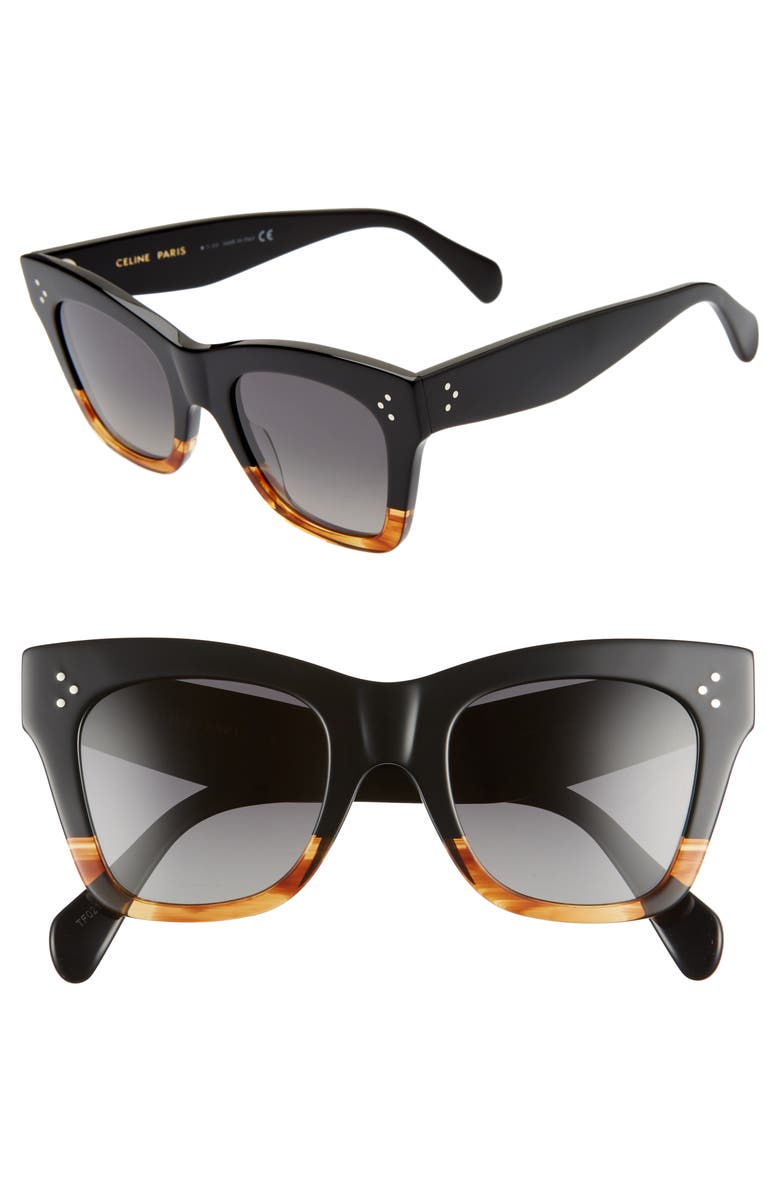 CELINE 50mm Polarized Square Sunglasses, Main, color,