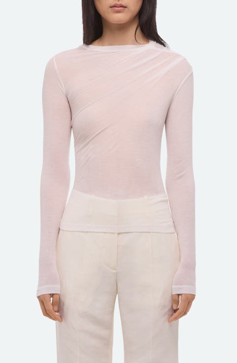 Twist Long Sleeve Sheer Top