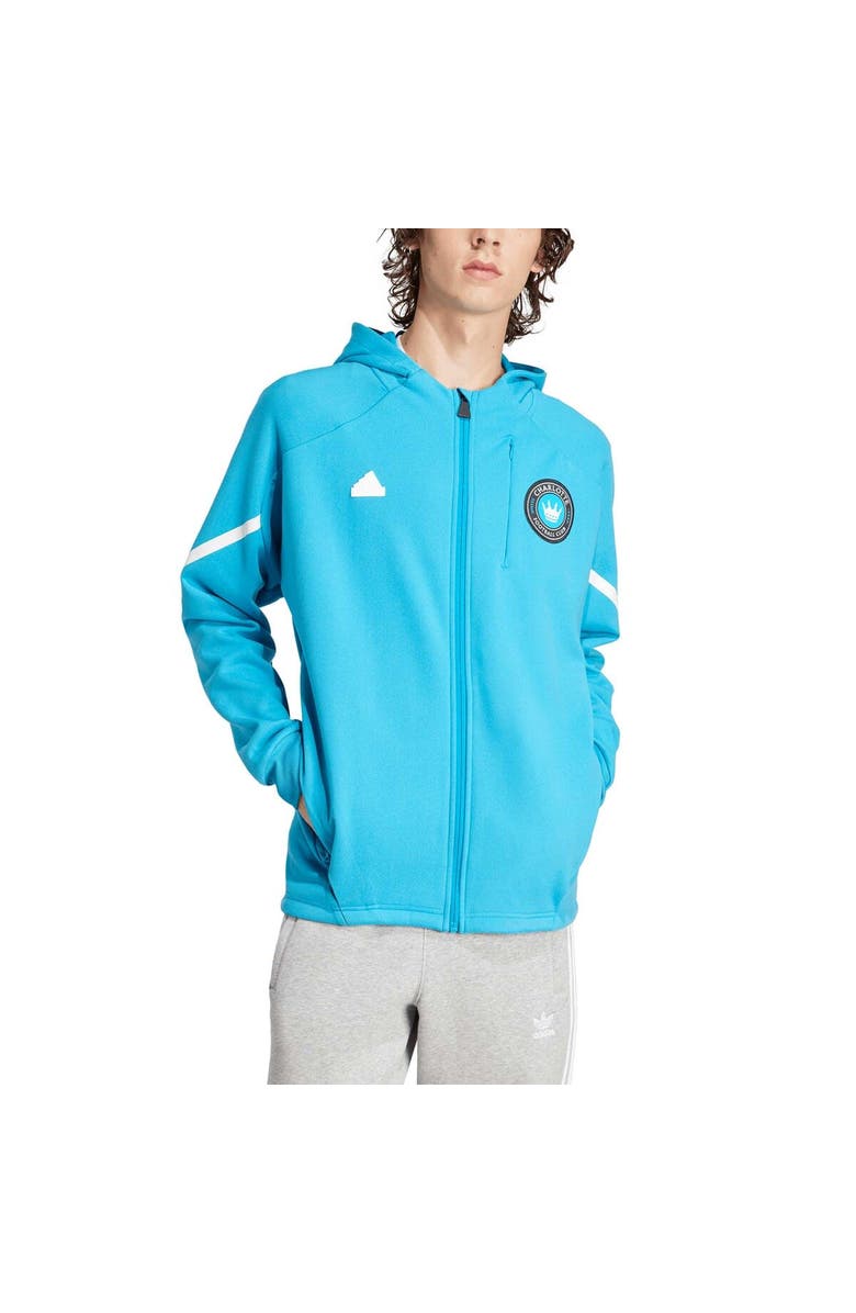 adidas Men's adidas Blue Charlotte FC 2024 Anthem Travel Raglan Sleeve Full-Zip Jacket, Main, color, Blue