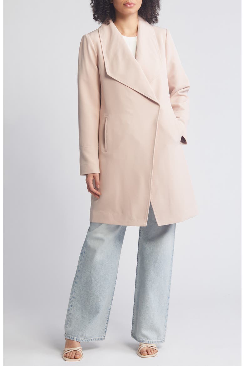 Drape Front Coat, Main, color, PINK LOTUS