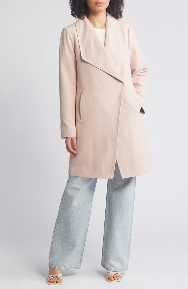 Sam Edelman Drape Front Coat, Main, color, Pink Lotus
