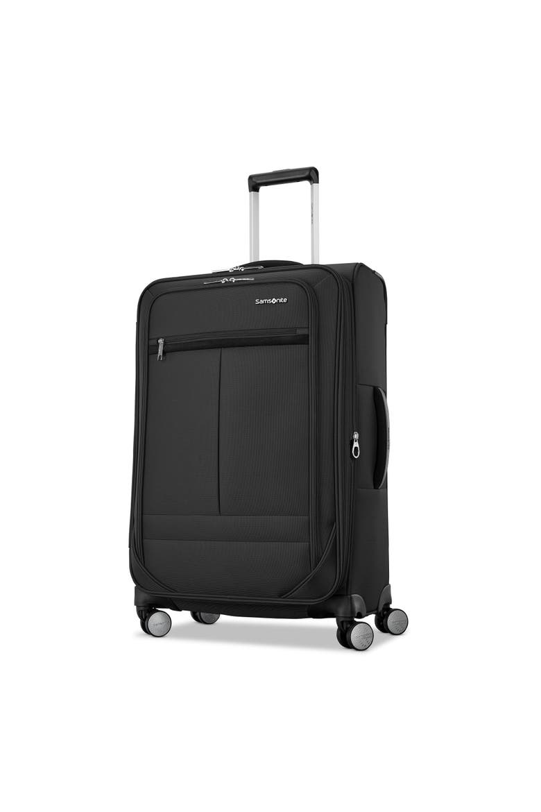 Element Softside Expandable 25" Medium Checked Spinner Luggage, Main, color, Black