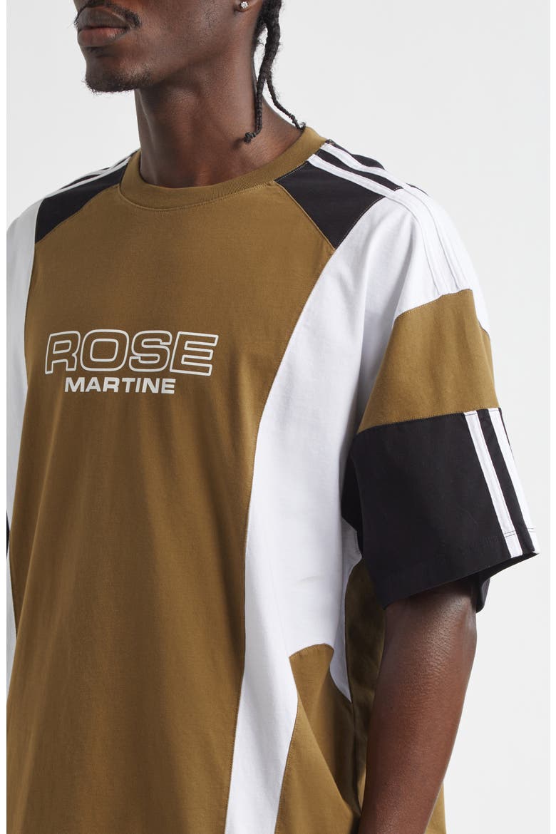 Oversize Panelled T-Shirt, Alternate, color, GREEN KHAKI ROSE OUTLINE