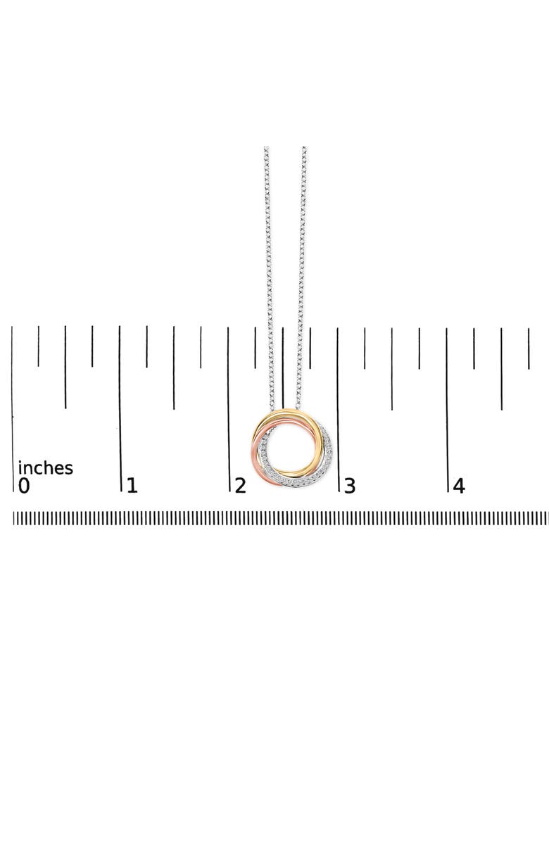 Haus of Brilliance Tri Tone Sterling Silver 1/5 Cttw Diamond Interlocking Circle Pendant Necklace, Alternate, color, Silver