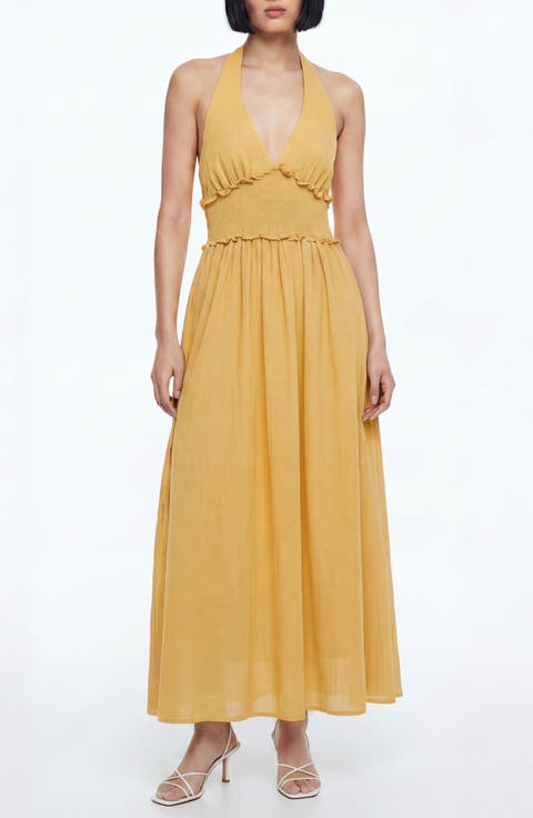 Nina Patterned Halter Maxi Dress