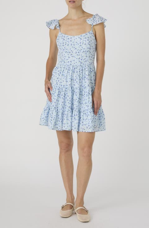 Kiva Tiered Crepe Minidress