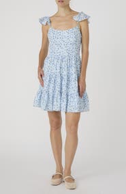 French Connection Kiva Tiered Crepe Minidress