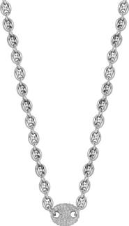 GLAZE JEWELRY Pavé Cubic Zirconia Mariner Chain Necklace
