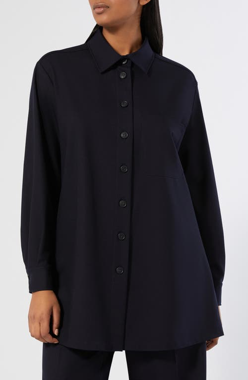 Marina Rinaldi Yanina Twill Shirt Jacket In Blue