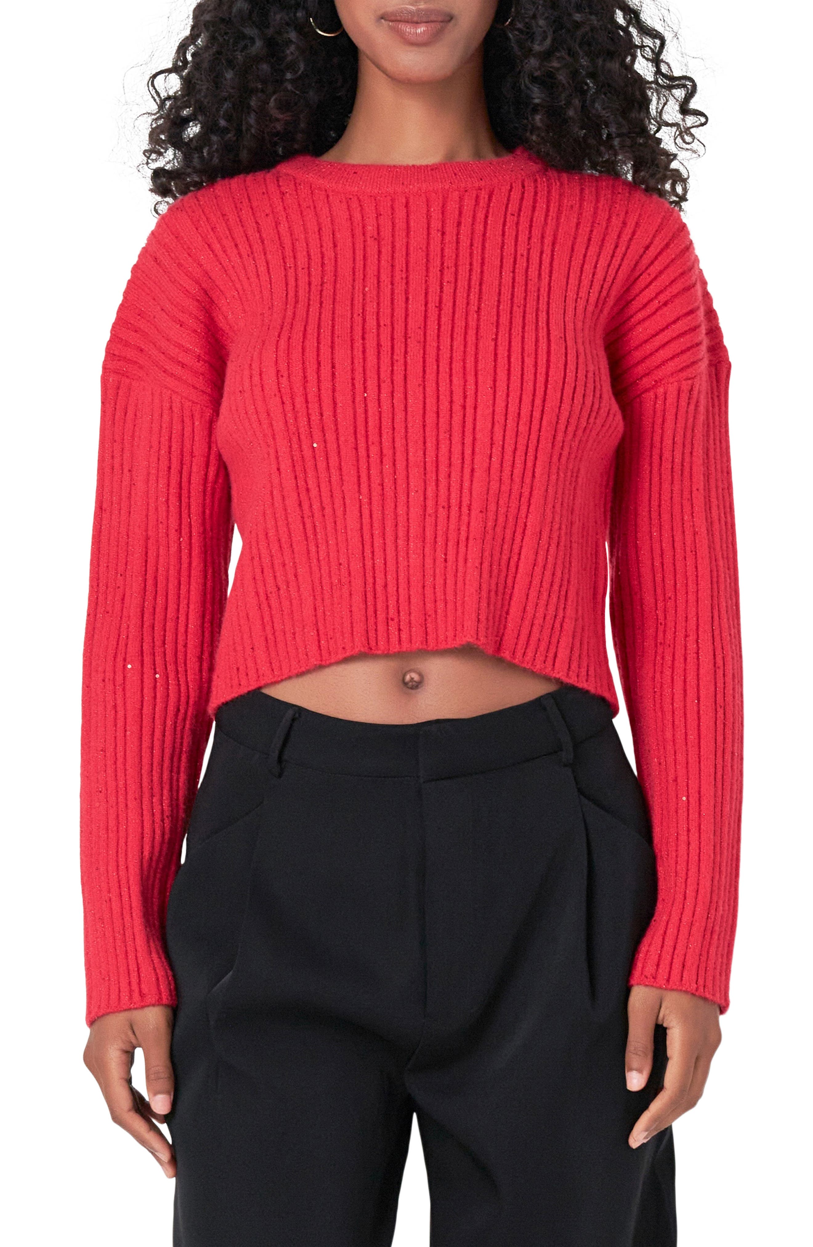 Sequin Crop Sweater