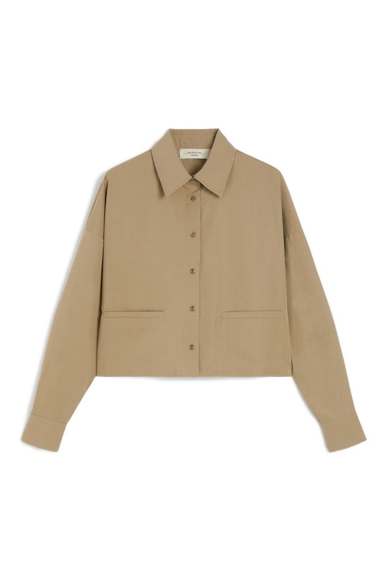 Svago Boxy Cotton Button-Up Shirt, Alternate, color, DESERT