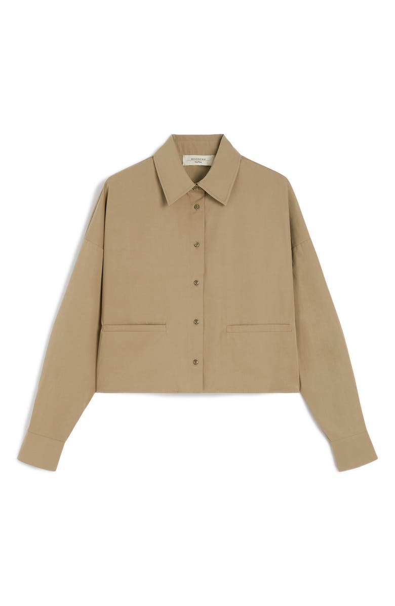 Weekend Max Mara Svago Boxy Cotton Button-Up Shirt, Alternate, color, Desert
