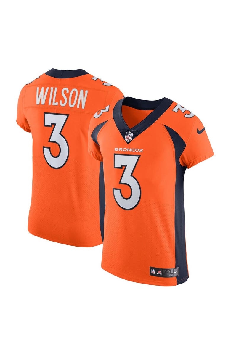 Nike Men's Nike Russell Wilson Orange Denver Broncos Vapor Elite Jersey, Main, color, 