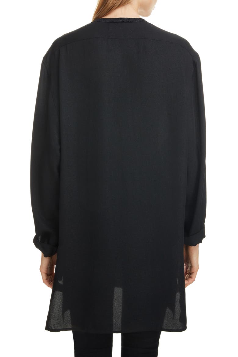 Embroidered Voile Tunic, Alternate, color, NOIR