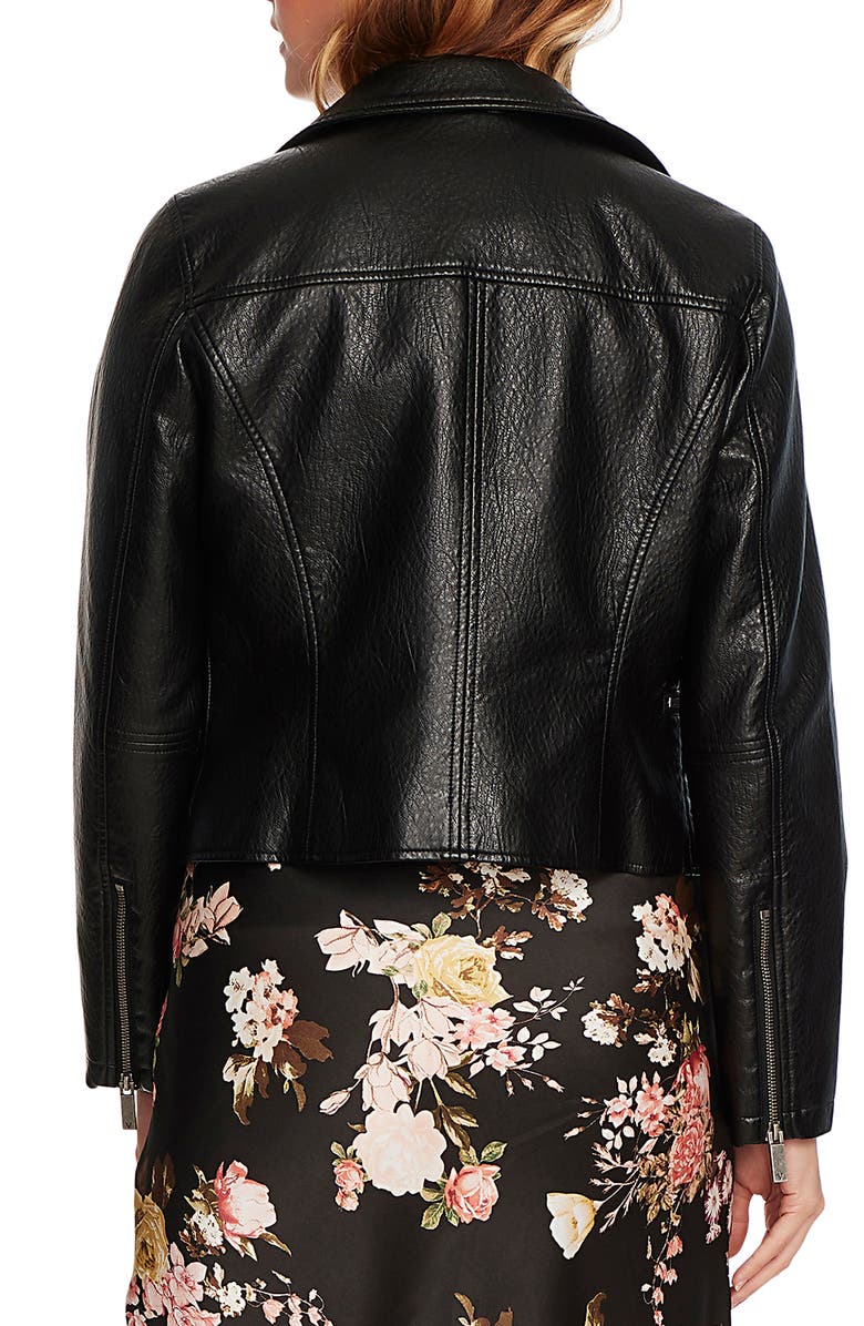 Vince Camuto Textured Faux Leather Moto Jacket, Alternate, color, 