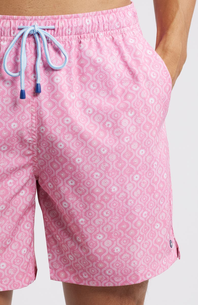 Peter Millar Golden Hour Swim Trunks, Alternate, color, Pink Caliente