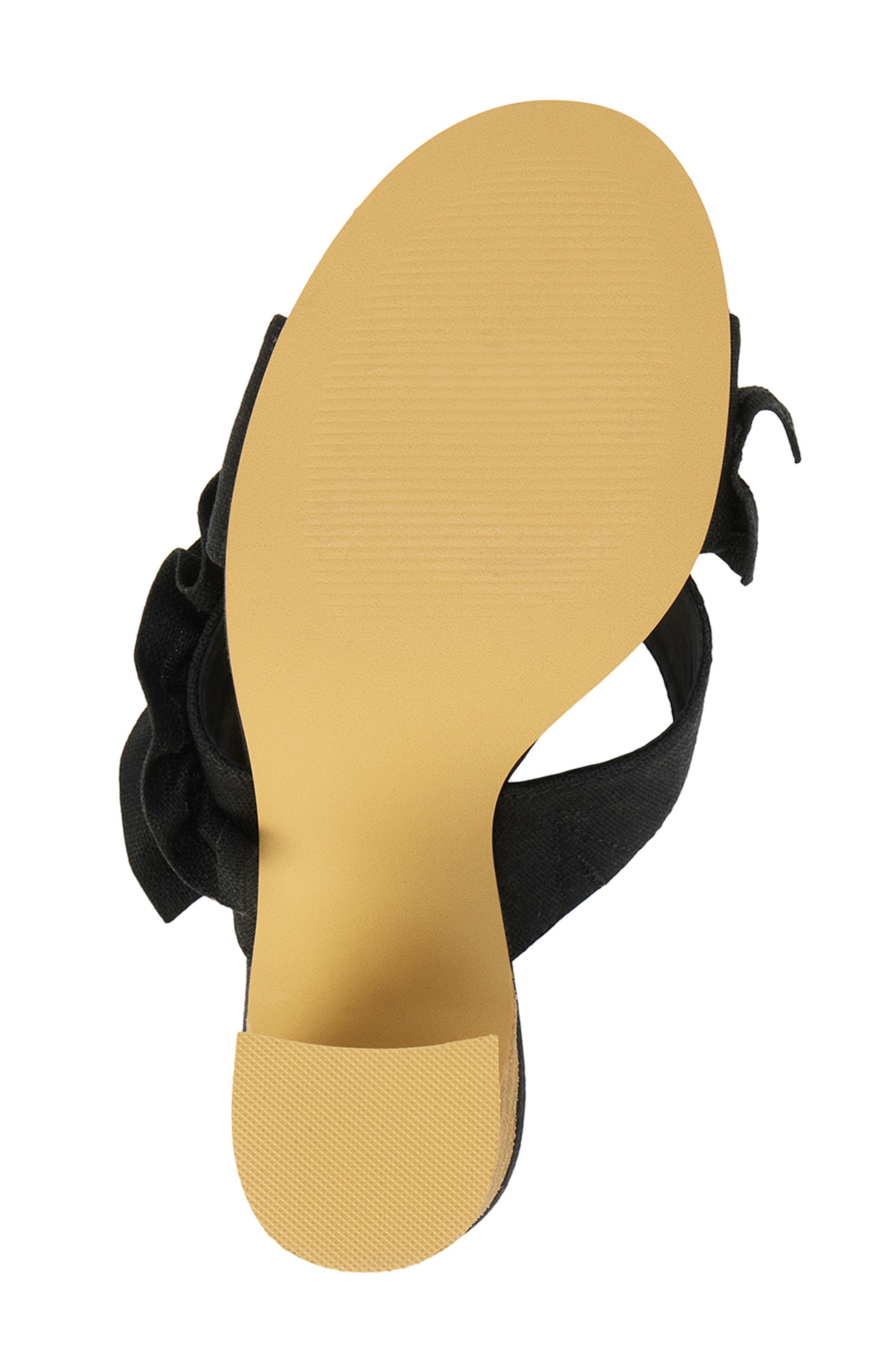 Matisse Ruffle Strap Block Heel Mule Sandal, Alternate, color, Black