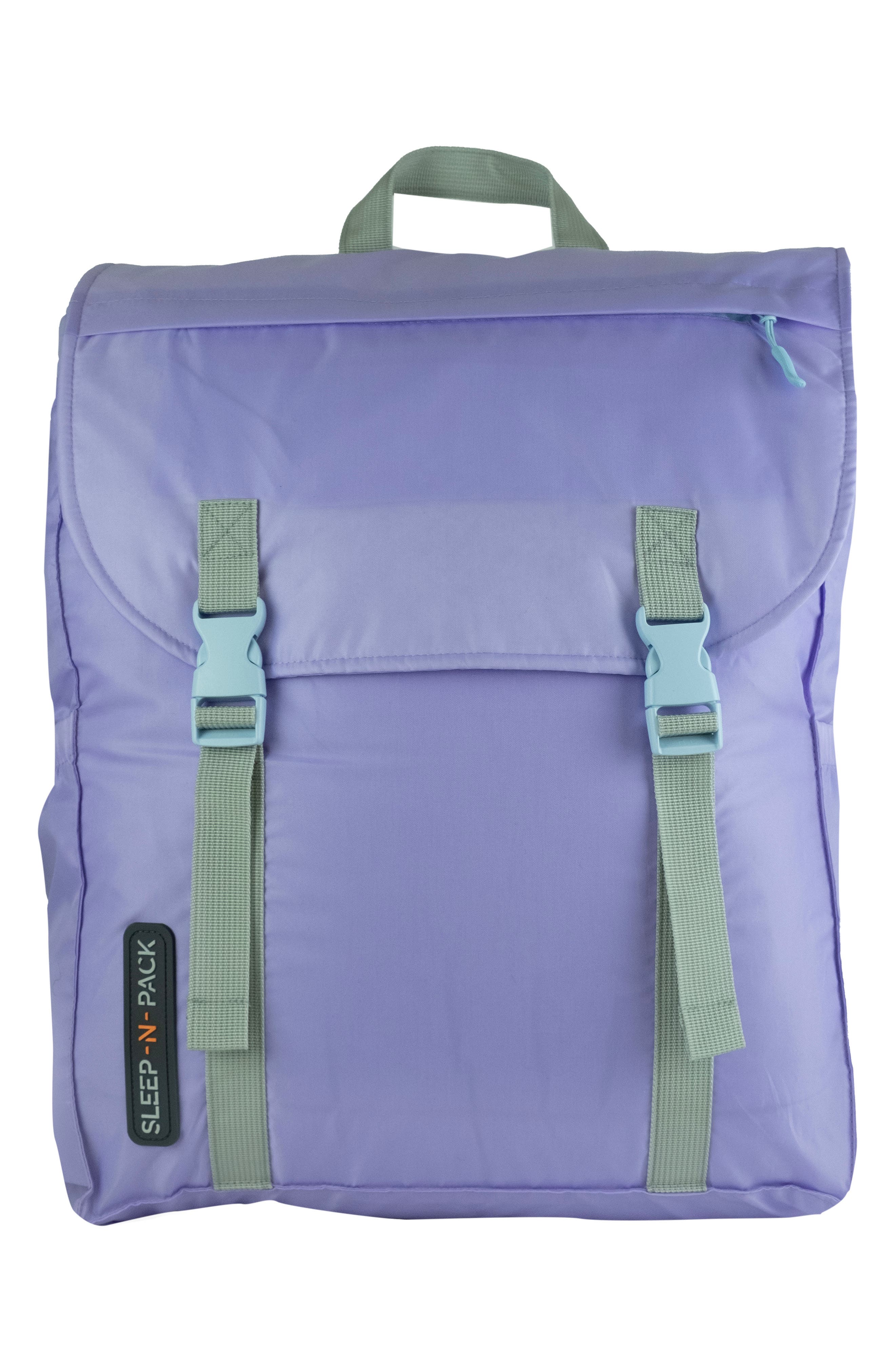 Kids' Sleep-n-Pack Faux Shearling Lined Sleeping Bag Backpack, Main, color, VIOLET DREAMS