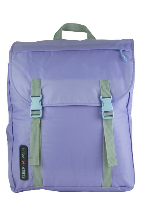 Kids' Sleep-n-Pack Faux Shearling Lined Sleeping Bag Backpack