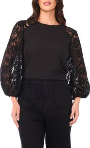 Vince Camuto Lace Sleeve Top