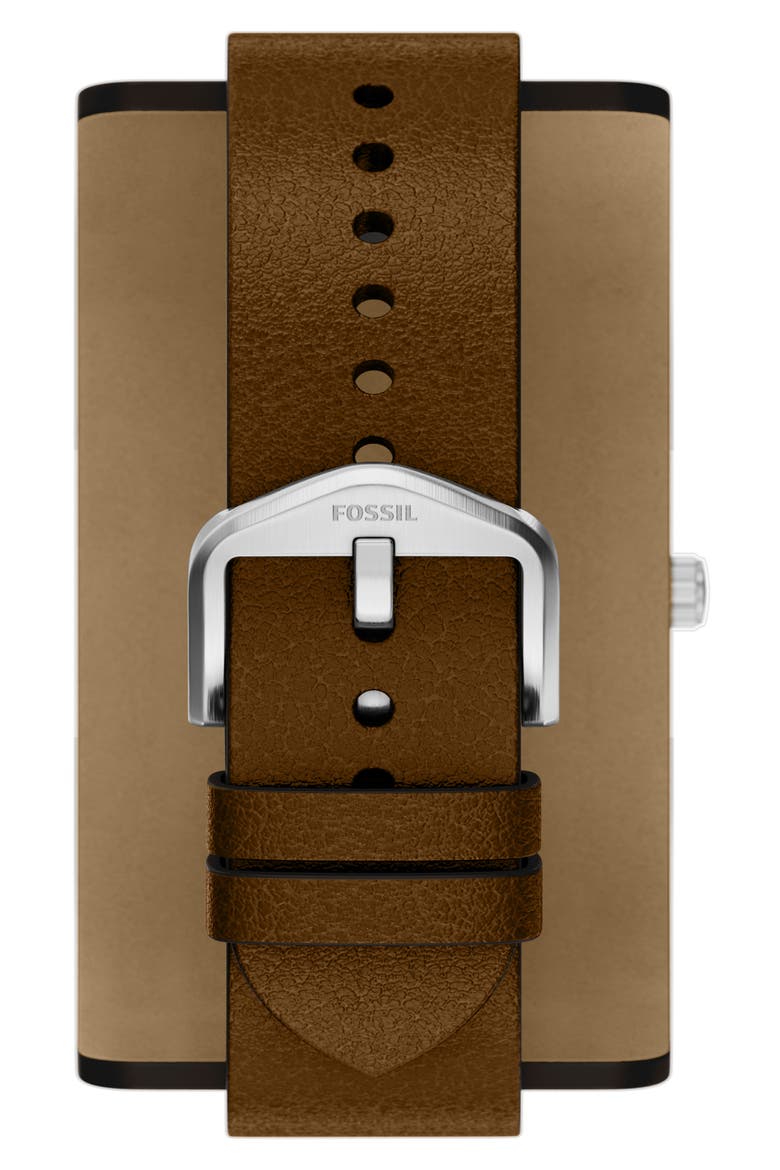 Archival Big Tic® Anadigi Leather Strap Watch, 40mm, Alternate, color, BROWN