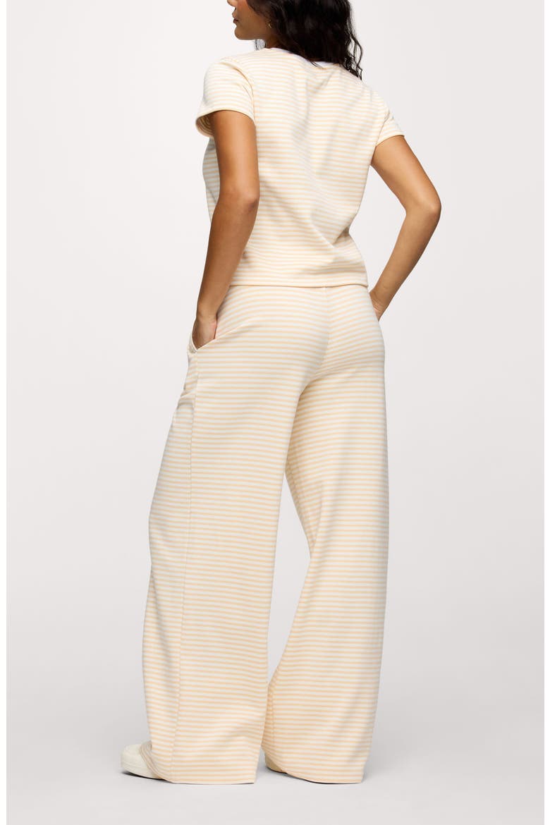 Golden Hour Stripe Stretch Cotton Top & Pants Set, Alternate, color, LEMON STRIPE