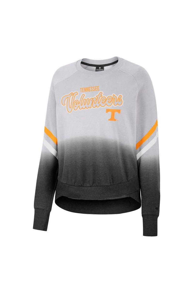 COLOSSEUM Women's Colosseum Gray Tennessee Volunteers Cue Cards Dip-Dye Raglan Pullover Sweatshirt, Alternate, color,