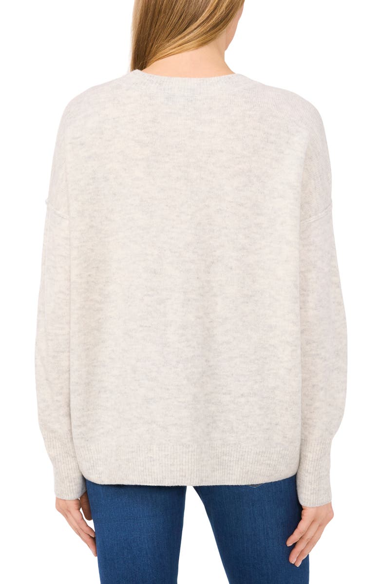 CeCe Metallic Snowflake Sweater, Alternate, color, 