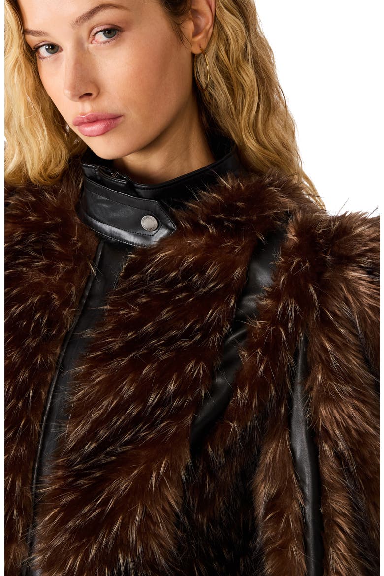 Pru Faux Fur Jacket, Alternate, color, FADED BLACK