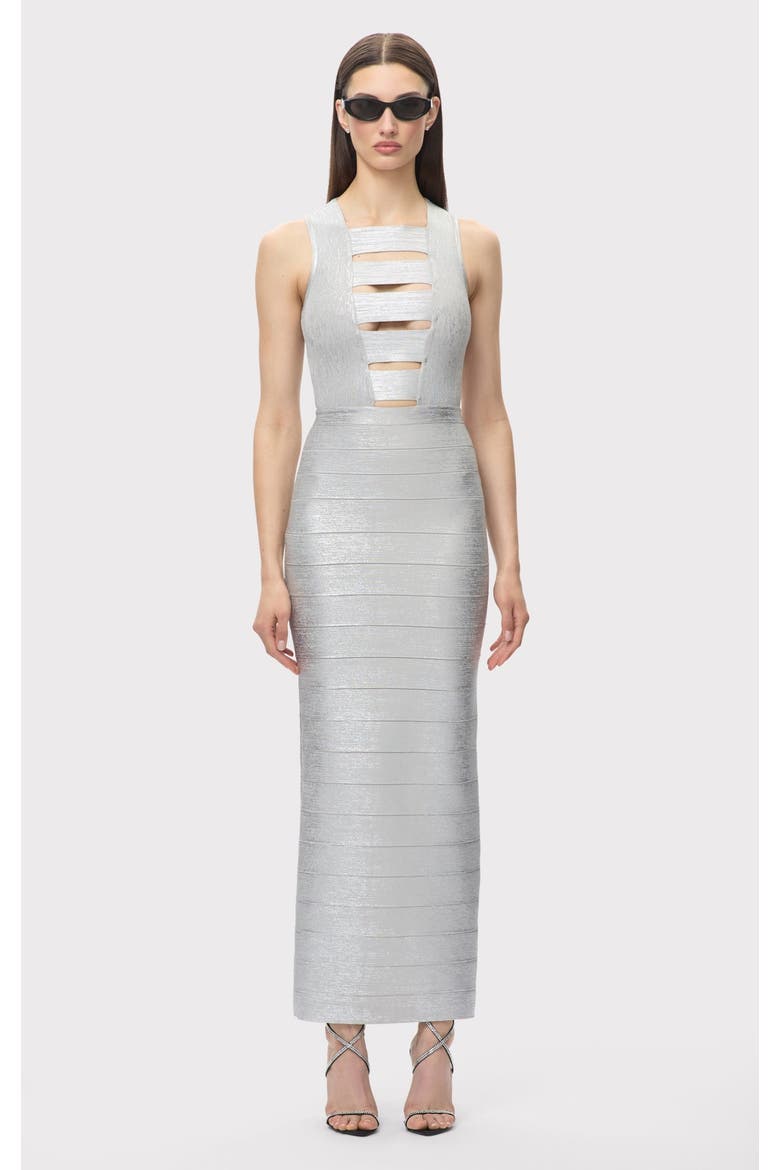 The Metallic Bailey Gown, Alternate, color, SILVER FOIL
