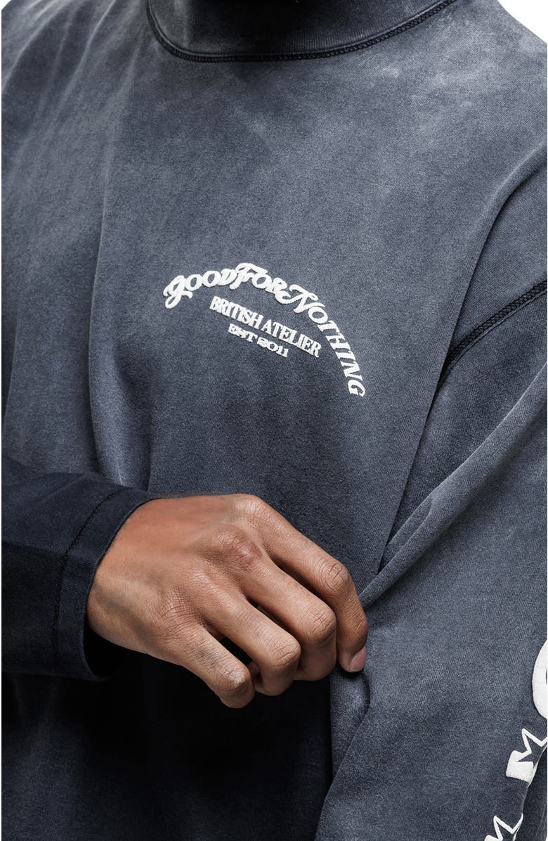 Good For Nothing Liberty Relaxed Long-Sleeve Printed T-Shirt, Alternate, color, Black