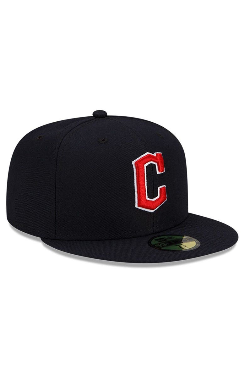 New Era Men's New Era Navy Cleveland Guardians Road Authentic Collection On-Field 59FIFTY Fitted Hat, Alternate, color, 