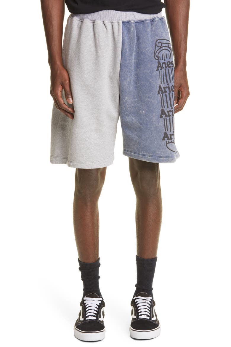OD Coloblock Fleece Shorts, Main, color, NAVY/ GREY