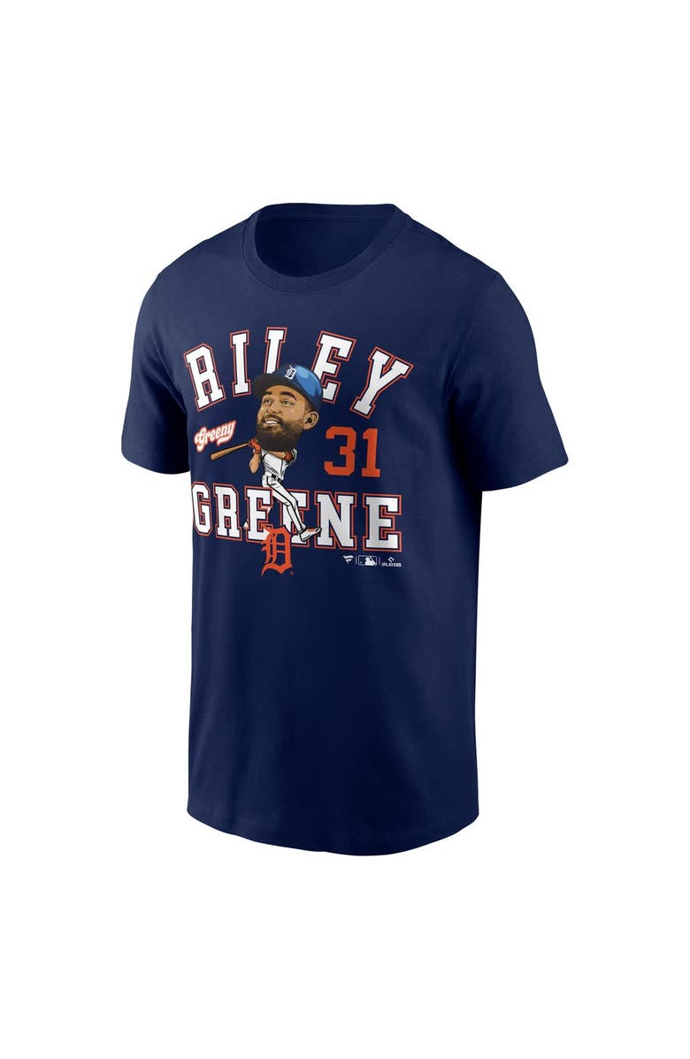 FANATICS Men's Fanatics Riley Greene Navy Detroit Tigers Hometown Caricature T-Shirt, Alternate, color, Navy