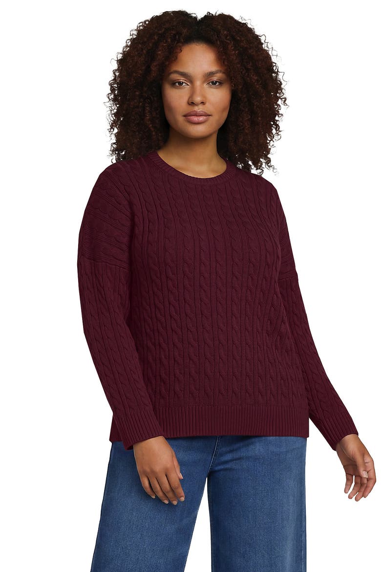 Plus Size Drifter Crew Neck Sweater, Main, color, Rich Burgundy