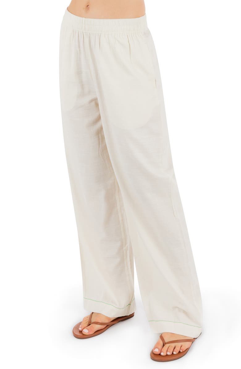 Hurley Goldie Cotton Blend Pants, Alternate, color, Off White