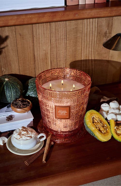Voluspa Spice Pumpkin Latte 5-wick Hearth Candle In Orange
