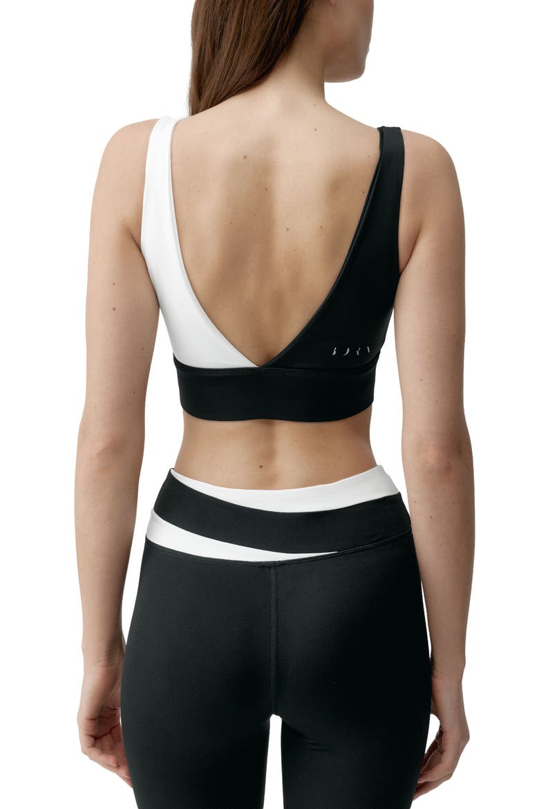 Kate Reversible Medium-Support Performance Sports Top, Alternate, color, Black-OffWhite