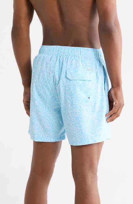 Vintage Summer Shell Print 4 Way Stretch Volley Swim Trunks