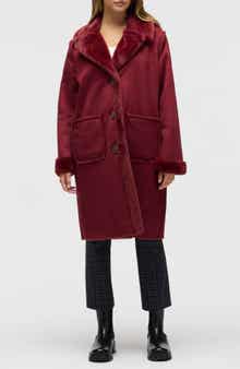 NVLT Faux Fur Trim Faux Suede Jacket