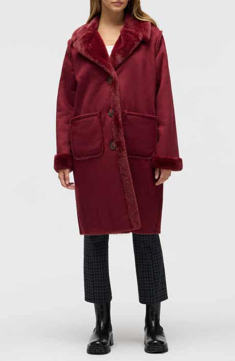 NVLT Faux Fur Trim Faux Suede Jacket